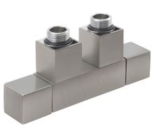 CUBE TWIN připojovací sada ventilů pro středové připojení, rozteč 50 mm, broušený nerez
