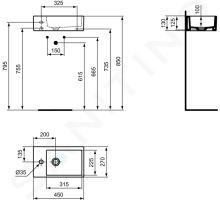 Ideal Standard Strada Umývátko 45x27x13 cm (1)