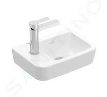 Villeroy & Boch O.novo Umývátko Compact 36x25 cm, bez přepadu, otvor pro baterii vlevo, AntiBac, CeramicPlus, alpská bílá Villeroy & Boch O.novo Umývátko Compact 36x25 cm, bez přepadu, otvor pro baterii vlevo, AntiBac, CeramicPlus, alpská bílá