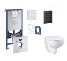 Grohe Rapid SLX Set předstěnové instalace, klozetu, sedátka SoftClose, tlačítka Even a sady pro vhazování tablet, phantom black Grohe Rapid SLX Set předstěnové instalace, klozetu, sedátka SoftClose, tlačítka Even a sady pro vhazování tablet, phantom black