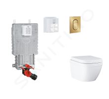 Grohe Uniset Set předstěnové instalace, klozetu, sedátka SoftClose a tlačítka Arena Cosmopolitan S, Triple Vortex, kartáčovaný Cool Sunrise Grohe Uniset Set předstěnové instalace, klozetu, sedátka SoftClose a tlačítka Arena Cosmopolitan S, Triple Vortex, kartáčovaný Cool Sunrise