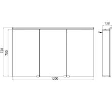 Emco Asis Flat LED nástěnná zrcadlová skříňka 1200 mm (1)
