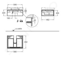 Geberit Xeno 2 Skříňka pod umyvadlo 60 cm (1)