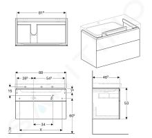 Geberit Xeno 2 Skříňka pod umyvadlo 90 cm s odkládací plochou (1)