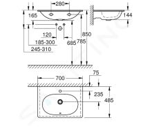 Grohe Essence Umyvadlo s přepadem 70x49 cm (1)