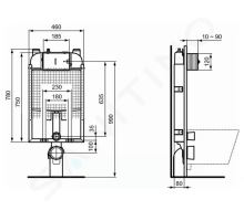 Ideal Standard ProSys Předstěnová odlehčená instalace ProSys 80M pro závěsné WC (1)