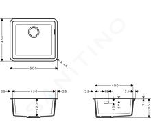 Hansgrohe Dřezy Podstavný granitový dřez S510-U450 (1)