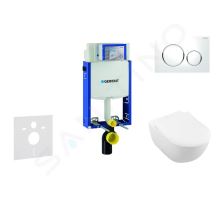 Geberit Kombifix Modul pro závěsné WC s tlačítkem Sigma20, bílá/lesklý chrom + Villeroy Boch - WC a sedátko, DirectFlush, SoftClose, CeramicPlus Geberit Kombifix Modul pro závěsné WC s tlačítkem Sigma20, bílá/lesklý chrom + Villeroy Boch - WC a sedátko, DirectFlush, SoftClose, CeramicPlus