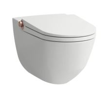 Laufen Cleanet Riva Elektronický bidet s keramikou, závěsný, Rimless, SoftClose, matná bílá/leštěné růžové zlato