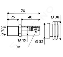 Schell Compact II Přívodní armatura k pisoáru DN 15 RV se zpětnou klapkou (ZK) (1)