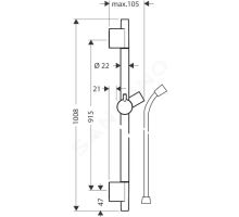 Hansgrohe Unica'S Sprchová tyč 90 cm se sprchovou hadicí (1)