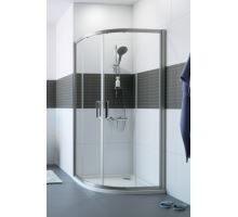 Hüppe Classics 2 1/4-kruh posuvné dveře 1000 x 1000 mm, sklo čiré AP; stříbrná pololesklá; C20613069322