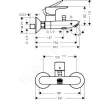 Hansgrohe Talis E Vanová baterie (1)