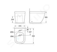 Grohe Euro Ceramic Stojící bidet s přepadem (1)