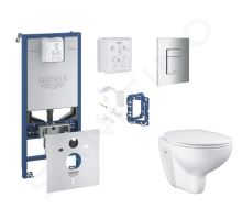 Grohe Rapid SLX Set předstěnové instalace, klozetu, sedátka SoftClose, tlačítka Skate Cosmopolitan a sady pro vhazování tablet, chrom Grohe Rapid SLX Set předstěnové instalace, klozetu, sedátka SoftClose, tlačítka Skate Cosmopolitan a sady pro vhazování tablet, chrom