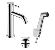 Hansgrohe Tecturis S Umyvadlová baterie s výpustí Push-Open a bidetovou sprškou, EcoSmart, chrom Hansgrohe Tecturis S Umyvadlová baterie s výpustí Push-Open a bidetovou sprškou, EcoSmart, chrom
