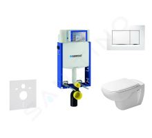 Geberit Kombifix Modul pro závěsné WC s tlačítkem Sigma20, bílá/lesklý chrom + Duravit D-Code - WC a sedátko, Rimless, SoftClose Geberit Kombifix Modul pro závěsné WC s tlačítkem Sigma20, bílá/lesklý chrom + Duravit D-Code - WC a sedátko, Rimless, SoftClose