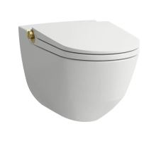 Laufen Cleanet Riva Elektronický bidet s keramikou, závěsný, Rimless, SoftClose, LCC, bílá/leštěné zlato Laufen Cleanet Riva Elektronický bidet s keramikou, závěsný, Rimless, SoftClose, LCC, bílá/leštěné zlato