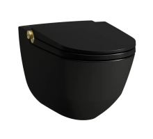 Laufen Cleanet Riva Elektronický bidet s keramikou, závěsný, Rimless, SoftClose, matná černá/matné zlato Laufen Cleanet Riva Elektronický bidet s keramikou, závěsný, Rimless, SoftClose, matná černá/matné zlato