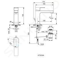 Ideal Standard Edge Umyvadlová baterie Slim s výpustí (1)