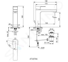 Ideal Standard Edge Umyvadlová baterie Grande Slim s výpustí (1)