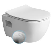 LUNA závěsná WC mísa, Vortex Rimless, 35,5x49cm, bílá