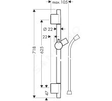 Hansgrohe Unica'S Sprchová tyč 65 cm se sprchovou hadicí (1)