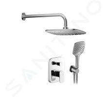 Ravak 10° Sprchový set s baterií pod omítku, s tělesem, 25x25 cm, 3 proudy, chrom