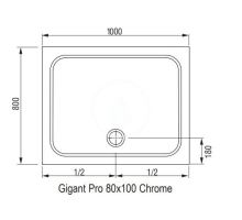 Ravak Galaxy Pro Chrome sprchová vanička Gigant Pro-100 Chrome obdélník (3)