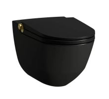 Laufen Cleanet Riva Elektronický bidet s keramikou, závěsný, Rimless, SoftClose, matná černá/leštěné zlato Laufen Cleanet Riva Elektronický bidet s keramikou, závěsný, Rimless, SoftClose, matná černá/leštěné zlato