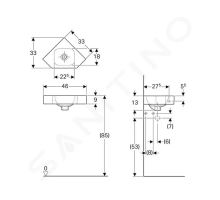 Geberit iCon Rohové umývátko 46x33 cm (1)