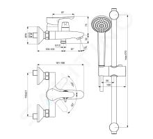 Ideal Standard Alpha Sprchový set s vanovou baterií (1)