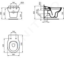 Ideal Standard Contour 21 Dětské závěsné WC (1)