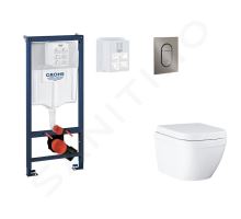 Grohe Rapid SL Set předstěnové instalace, klozetu, sedátka SoftClose a tlačítka Arena Cosmopolitan S, Triple Vortex, kartáčovaný Hard Graphite