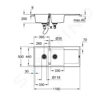 Grohe Dřezy Kompozitní dřez K500 s automatickým odtokem (1)