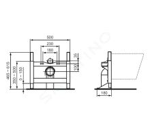 Ideal Standard ProSys Předstěnová instalace pro závěsné WC (1)