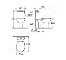 Grohe Bau Ceramic WC kombi set s nádržkou a sedátkem softclose (1)