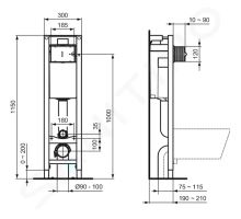 Ideal Standard ProSys Předstěnová instalace ECO M pro závěsné WC s tlačítkem (1)