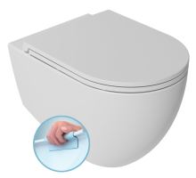 INFINITY závěsná WC mísa, Rimless, 36,5x53cm, bílá mat