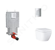 Grohe Uniset Set předstěnové instalace, klozetu, sedátka SoftClose a tlačítka Skate Cosmopolitan, Triple Vortex, chrom