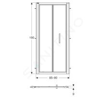Geberit GEO Sprchové dveře 90x190 cm (1)