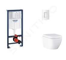 Grohe Rapid SL Set předstěnové instalace, klozetu, sedátka SoftClose a tlačítka Skate Cosmopolitan, Triple Vortex, alpská bílá