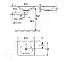 Grohe Essence Umyvadlo s přepadem 60x49 cm (1)