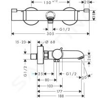 Hansgrohe Ecostat Comfort Termostatická vanová baterie (1)