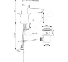 Ideal Standard Connect Blue Umyvadlová baterie s odtokovou soupravou (1)