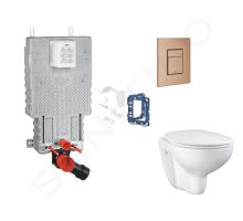 Grohe Uniset Set předstěnové instalace, klozetu, sedátka SoftClose, tlačítka Skate Cosmopolitan a sady pro vhazování tablet, kartáčovaný Warm Sunset Grohe Uniset Set předstěnové instalace, klozetu, sedátka SoftClose, tlačítka Skate Cosmopolitan a sady pro vhazování tablet, kartáčovaný Warm Sunset