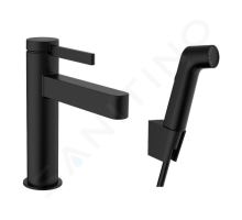 Hansgrohe Finoris Umyvadlová baterie s výpustí Push-Open a bidetovou sprškou, EcoSmart, matná černá Hansgrohe Finoris Umyvadlová baterie s výpustí Push-Open a bidetovou sprškou, EcoSmart, matná černá