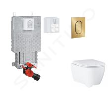 Grohe Uniset Set předstěnové instalace, klozetu, sedátka SoftClose a tlačítka Arena Cosmopolitan S, kartáčovaný Cool Sunrise Grohe Uniset Set předstěnové instalace, klozetu, sedátka SoftClose a tlačítka Arena Cosmopolitan S, kartáčovaný Cool Sunrise