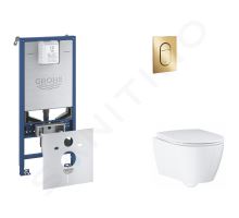 Grohe Rapid SLX Set předstěnové instalace, klozetu, sedátka SoftClose a tlačítka Arena Cosmopolitan S, Cool Sunrise