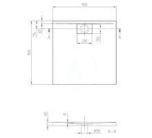 Villeroy & Boch Architectura MetalRim sprchová vanička čtverec (4)